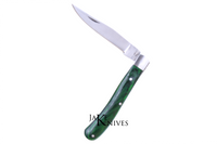 Folding knife with its green wood handle