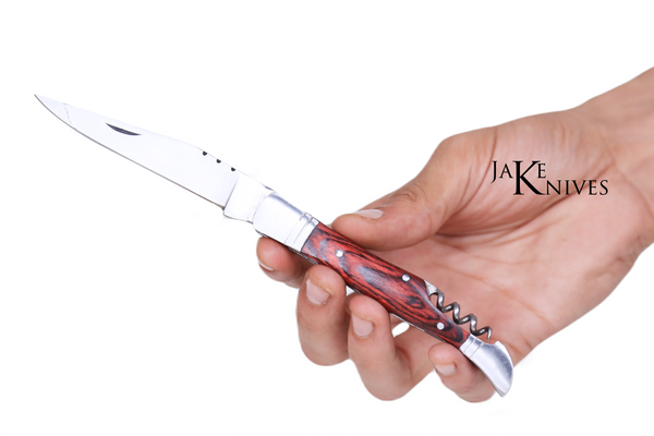 Folding knife with corkscrew