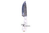 Hunting knife with its white resin handle