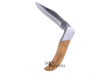 Folding knife with its wood made handle