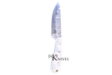 Hunting knife with its white resin handle