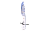 Hunting knife with its white resin handle