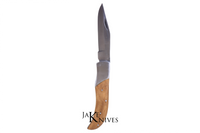 Folding knife with its wood made handle