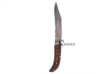 Folding knife with its dark brown wood made handle