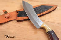 Kitchen knife with Damascus blade