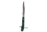 Folding knife with its green wood handle