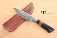 Kitchen knife with Damascus blade