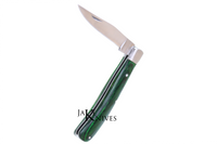 Folding knife with its green wood handle